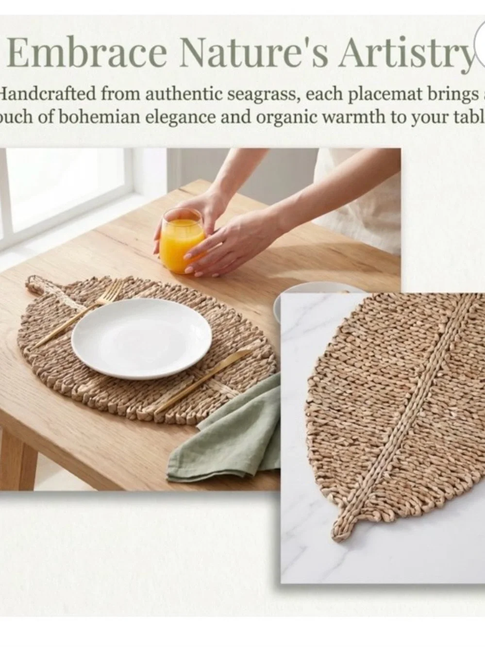 Braided Seagrass Trivet / Hot Pad - Natural